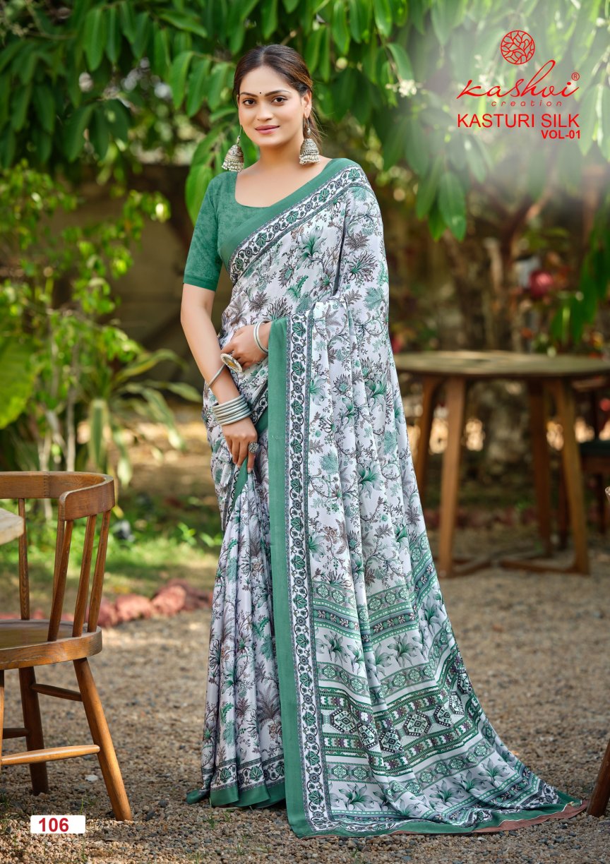 Kasturi Silk Vol 1 Kashvi Creation Sarees Wholesaler Ahmedabad