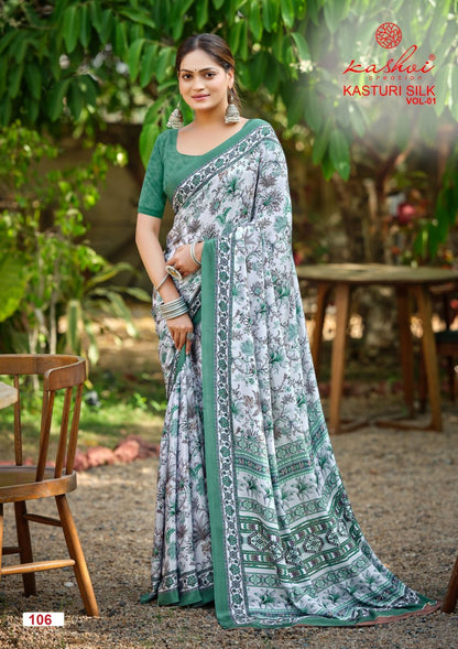 Kasturi Silk Vol 1 Kashvi Creation Sarees Wholesaler Ahmedabad