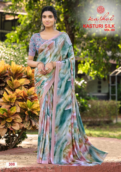 Kasturi Silk Vol 3 Kashvi Creation Sarees Manufacturer Ahmedabad