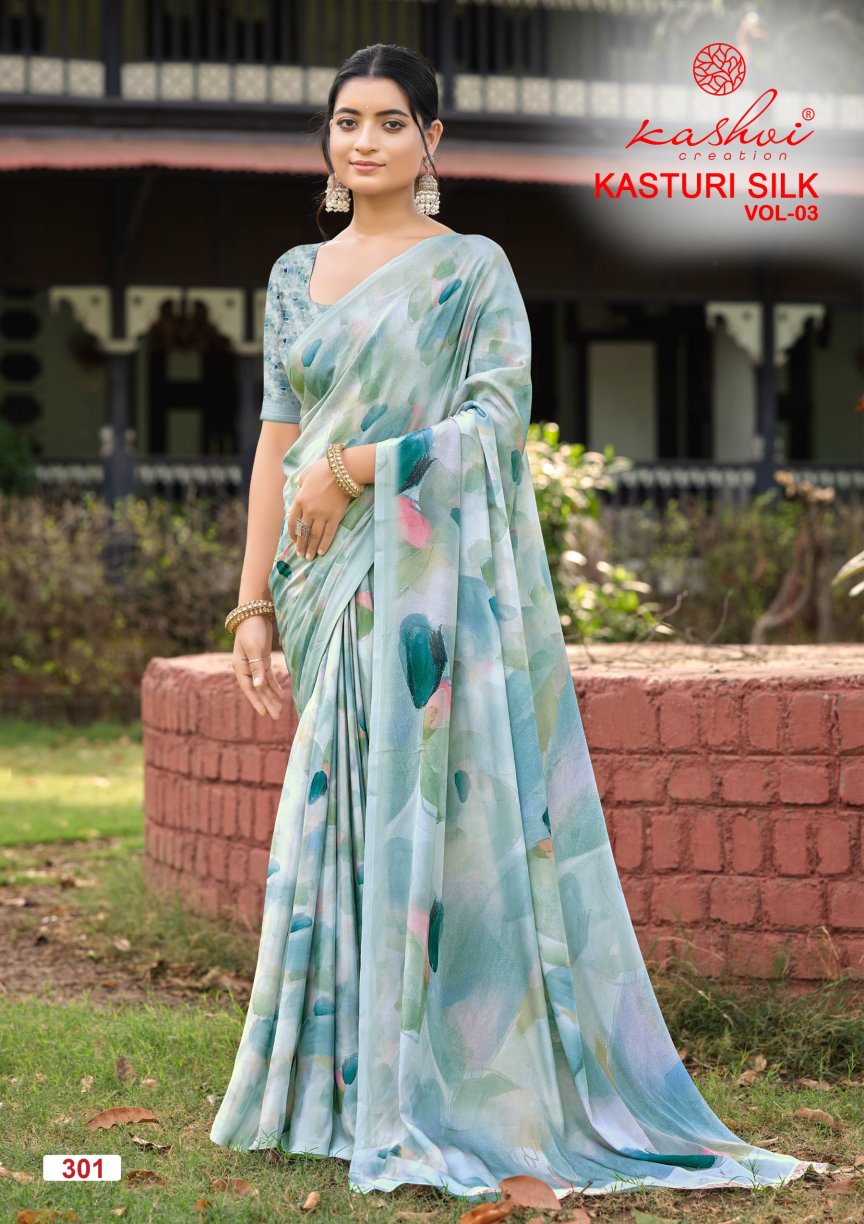Kasturi Silk Vol 3 Kashvi Creation Sarees Manufacturer Ahmedabad