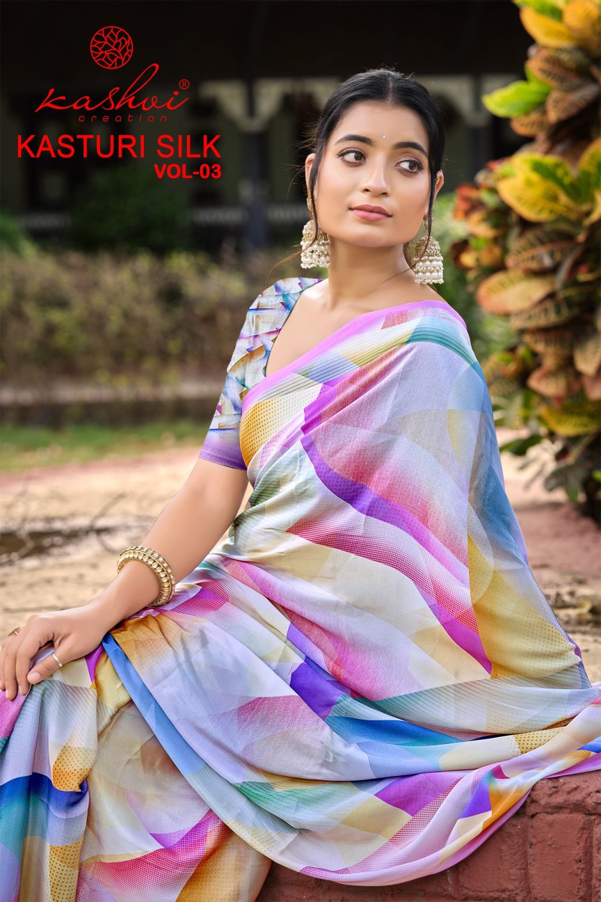 Kasturi Silk Vol 3 Kashvi Creation Sarees Manufacturer Ahmedabad