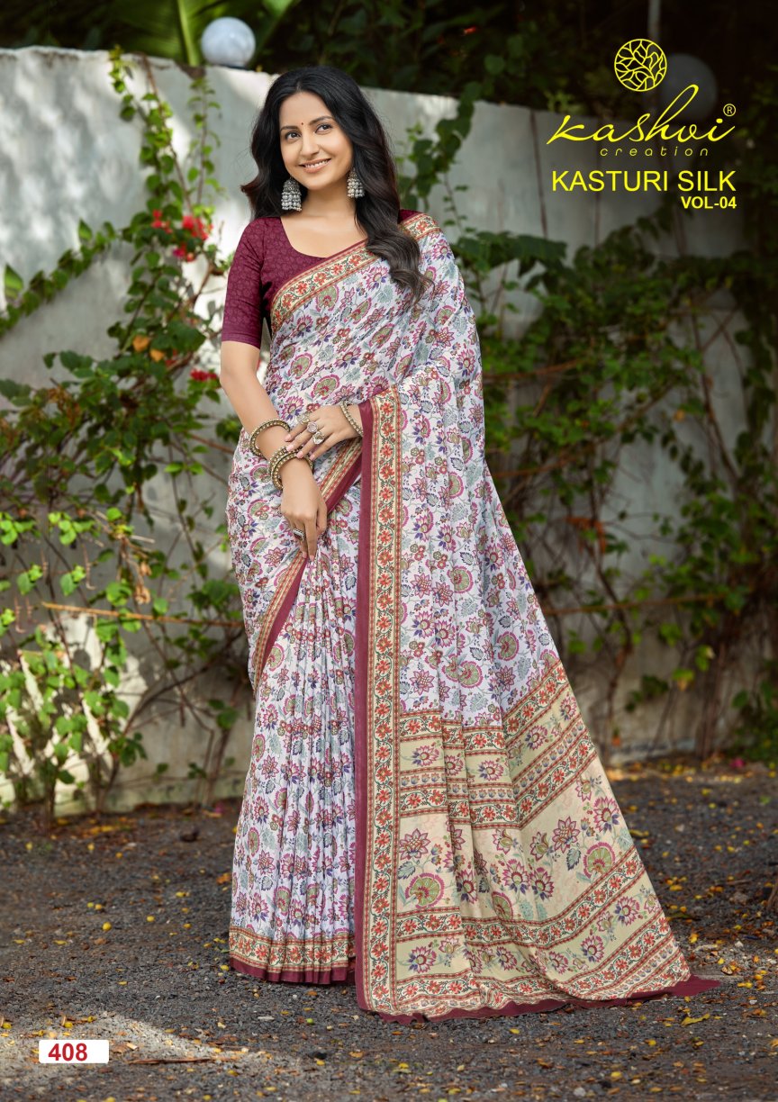 Kasturi Silk Vol 4 Kashvi Creation Sarees Exporter Ahmedabad