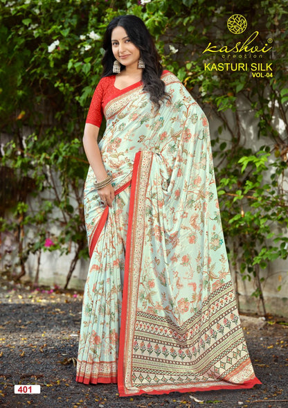 Kasturi Silk Vol 4 Kashvi Creation Sarees Exporter Ahmedabad