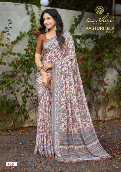 Kasturi Silk Vol 4 Kashvi Creation Sarees Exporter Ahmedabad