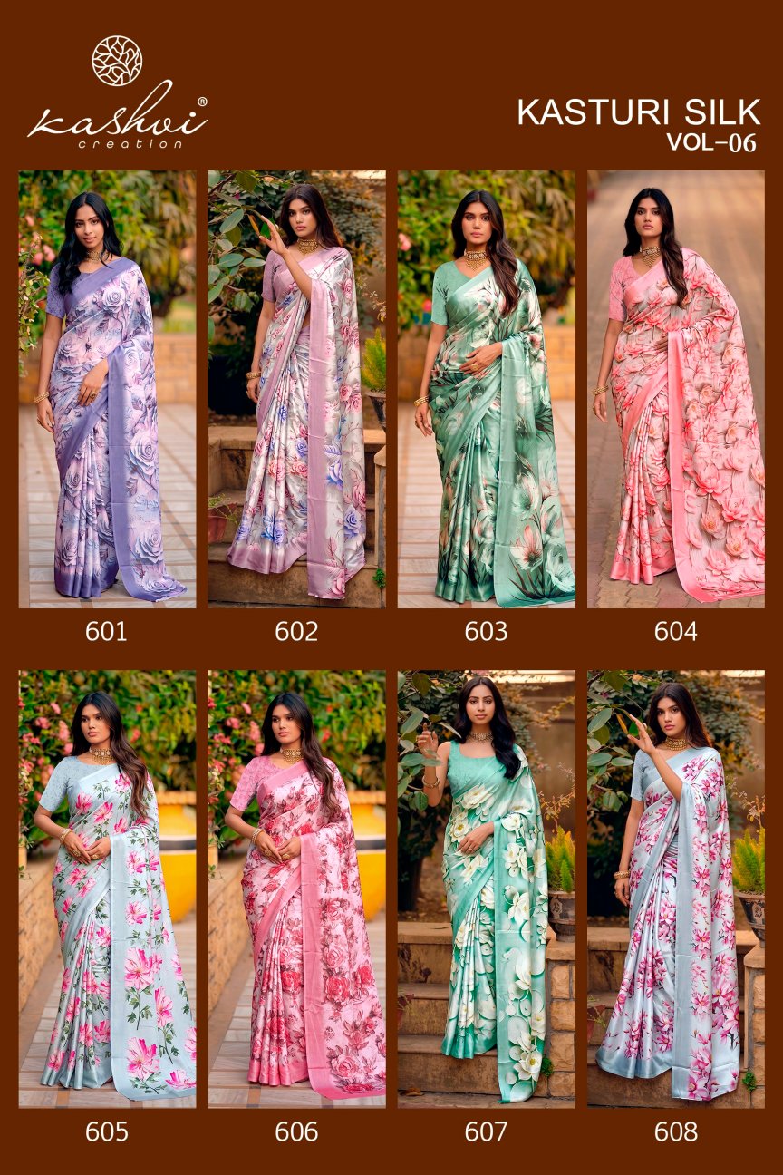 Kasturi Silk Vol 6 Kashvi Creation Sarees Wholesale Rate