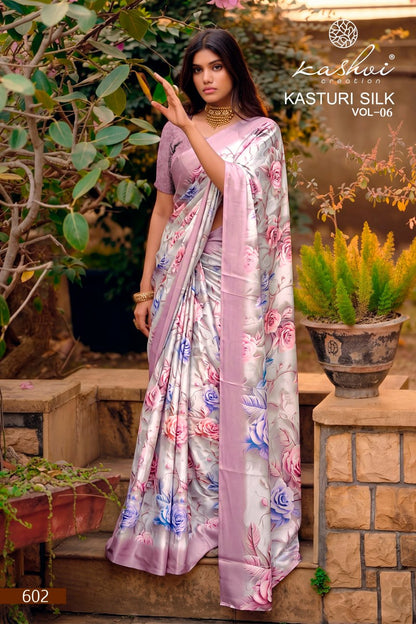 Kasturi Silk Vol 6 Kashvi Creation Sarees Wholesale Rate