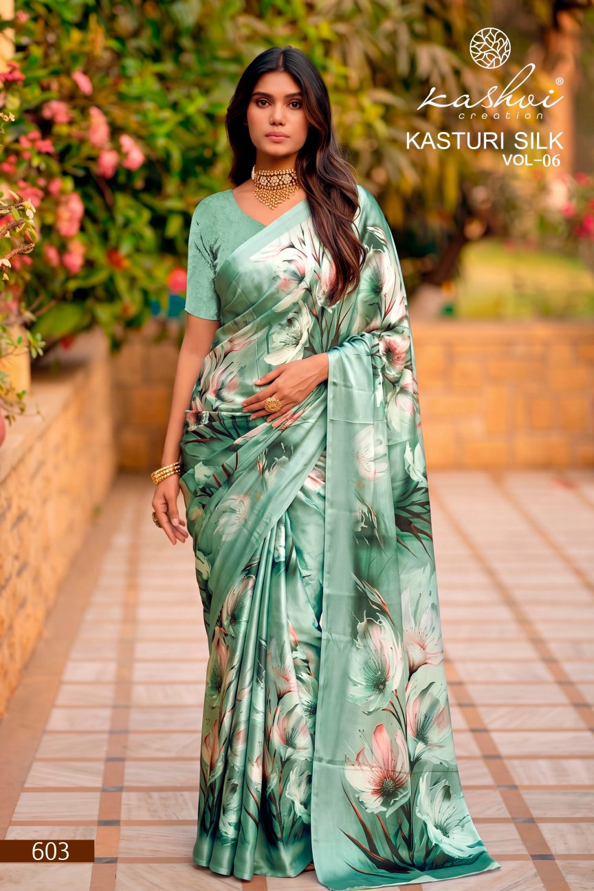 Kasturi Silk Vol 6 Kashvi Creation Sarees Wholesale Rate
