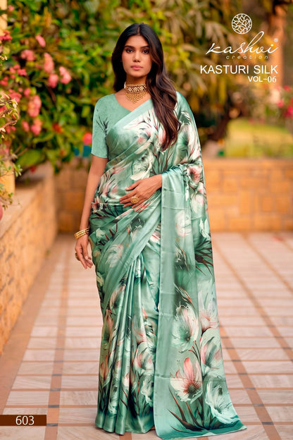Kasturi Silk Vol 6 Kashvi Creation Sarees Wholesale Rate