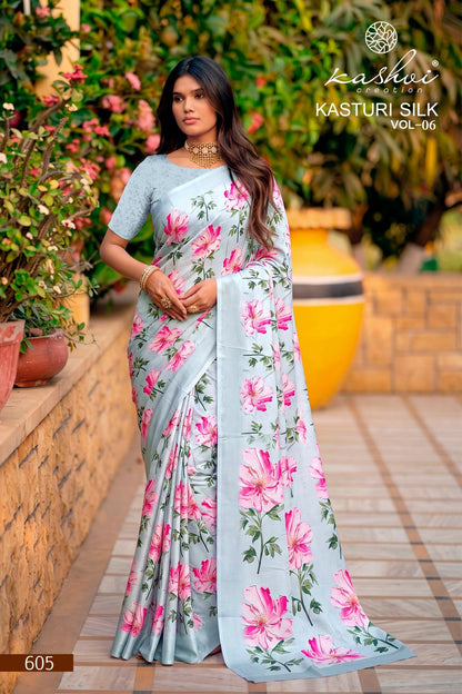 Kasturi Silk Vol 6 Kashvi Creation Sarees Wholesale Rate