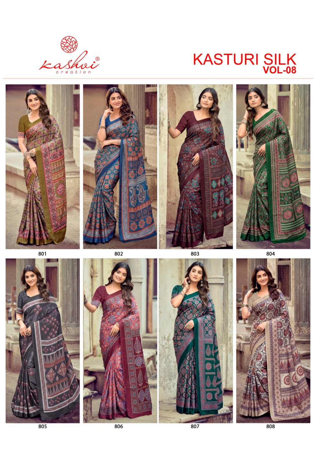 Kasturi Silk Vol 8 Kashvi Creation Sarees Wholesaler