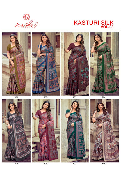 Kasturi Silk Vol 8 Kashvi Creation Sarees Wholesaler