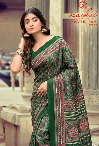 Kasturi Silk Vol 8 Kashvi Creation Sarees Wholesaler