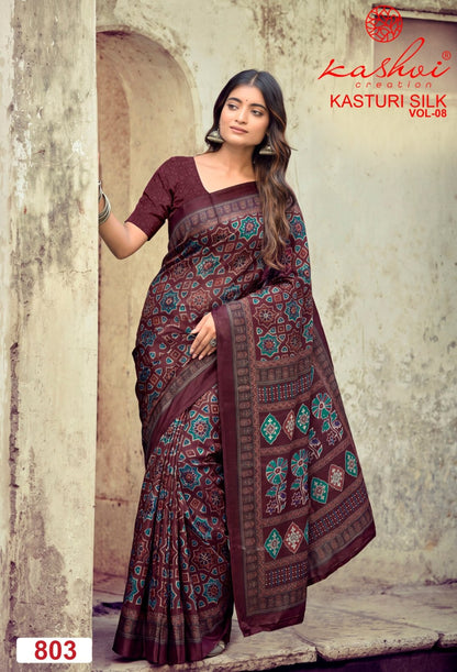 Kasturi Silk Vol 8 Kashvi Creation Sarees Wholesaler