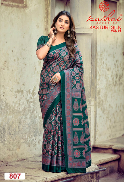 Kasturi Silk Vol 8 Kashvi Creation Sarees Wholesaler