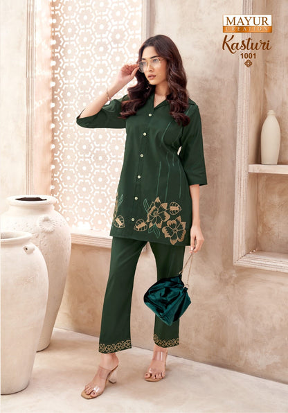 Kasturi Vol 1 Mayur Creation Vatican Silk Kurti Bottom Set Wholesaler India