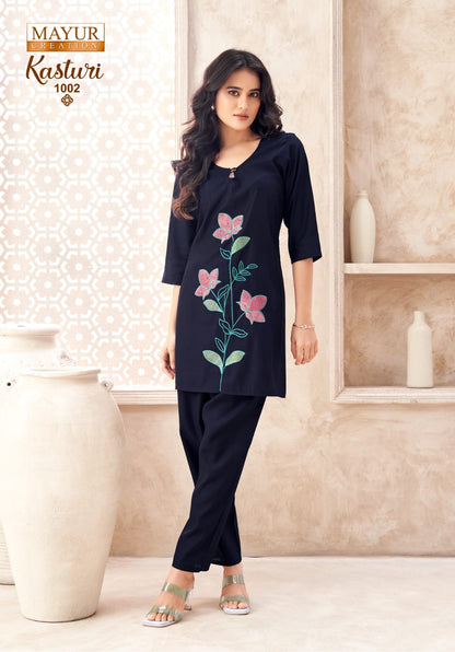 Kasturi Vol 1 Mayur Creation Vatican Silk Kurti Bottom Set Wholesaler India