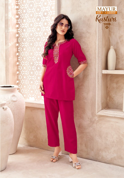 Kasturi Vol 1 Mayur Creation Vatican Silk Kurti Bottom Set Wholesaler India