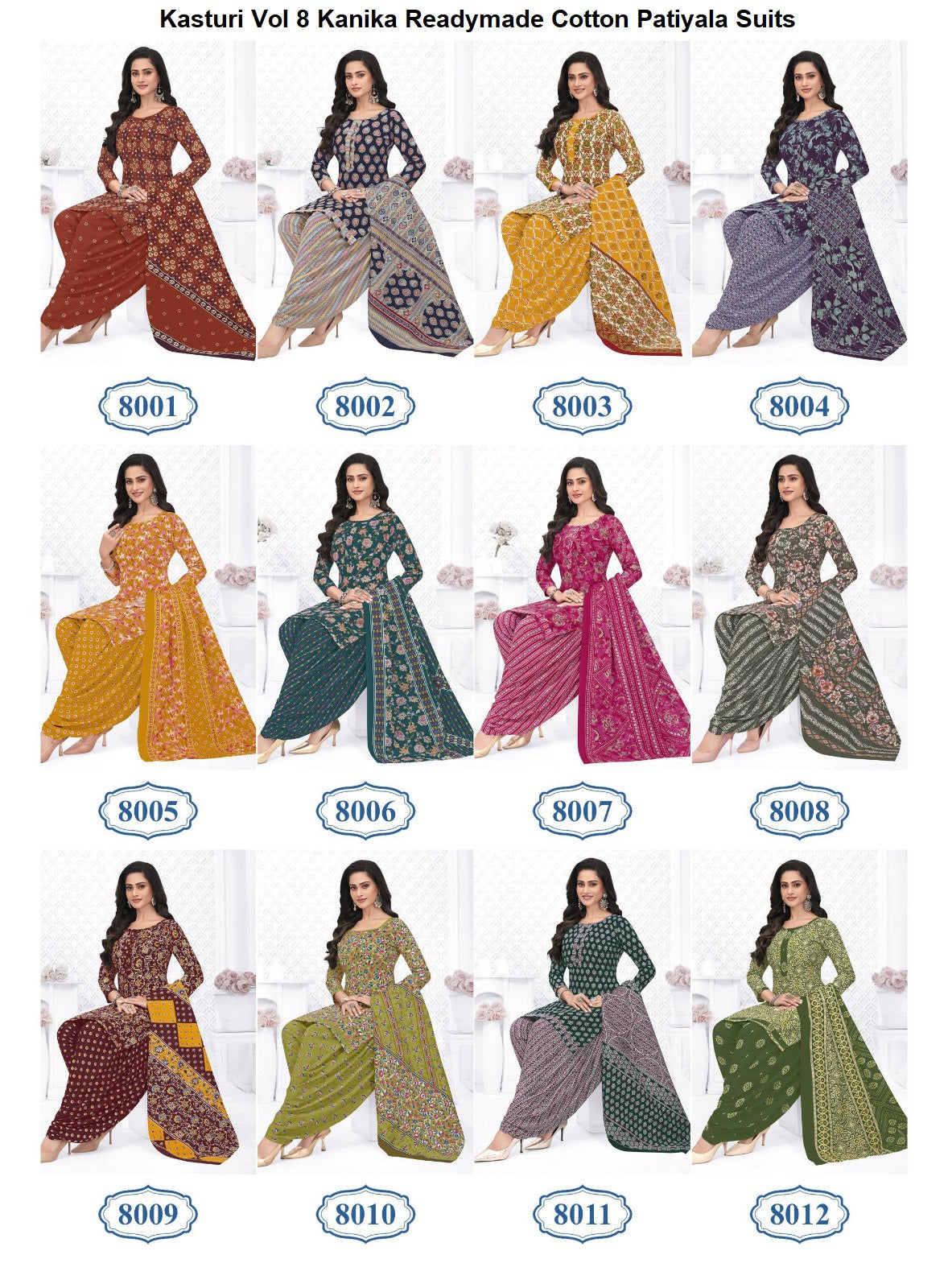 Kasturi Vol 8 Kanika Readymade Cotton Patiyala Suits Wholesaler Gujarat