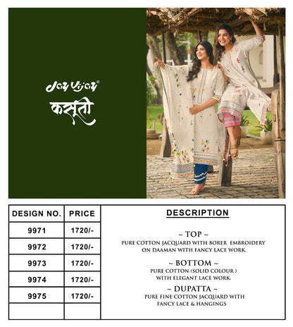 Kasuti Jay Vijay Pure Cotton Pant Style Suits Manufacturer