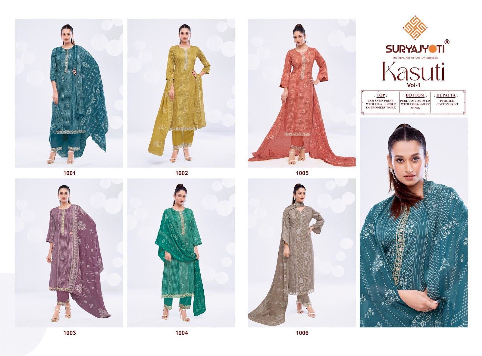Kasuti Vol 1 Suryajyoti Jaam Satin Pant Style Suits Wholesale Rate