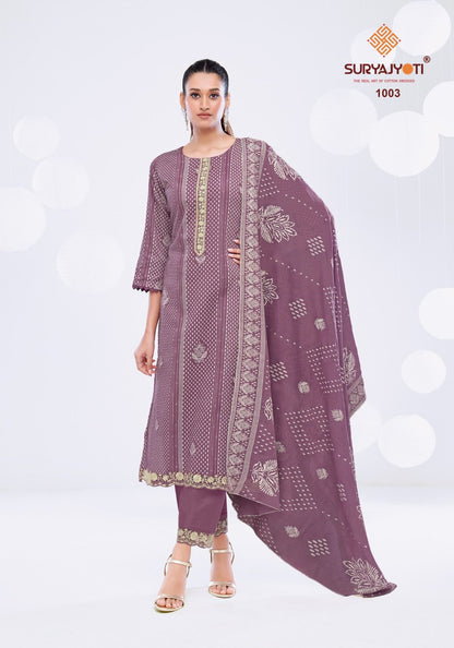 Kasuti Vol 1 Suryajyoti Jaam Satin Pant Style Suits Wholesale Rate