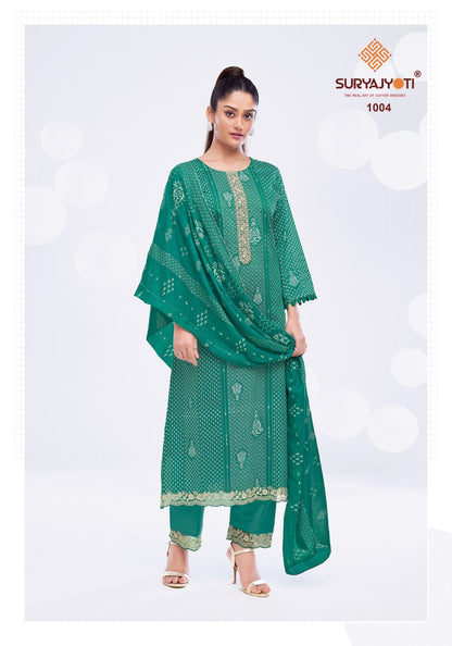 Kasuti Vol 1 Suryajyoti Jaam Satin Pant Style Suits Wholesale Rate