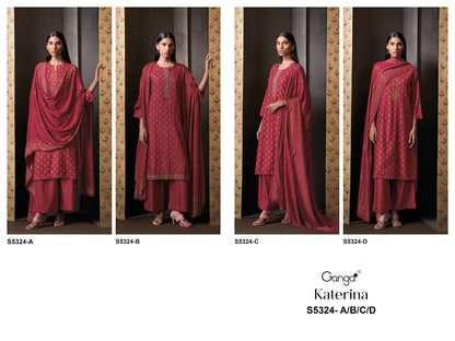 Katerina S5324 Ganga Wool Pashmina Suits Exporter Gujarat