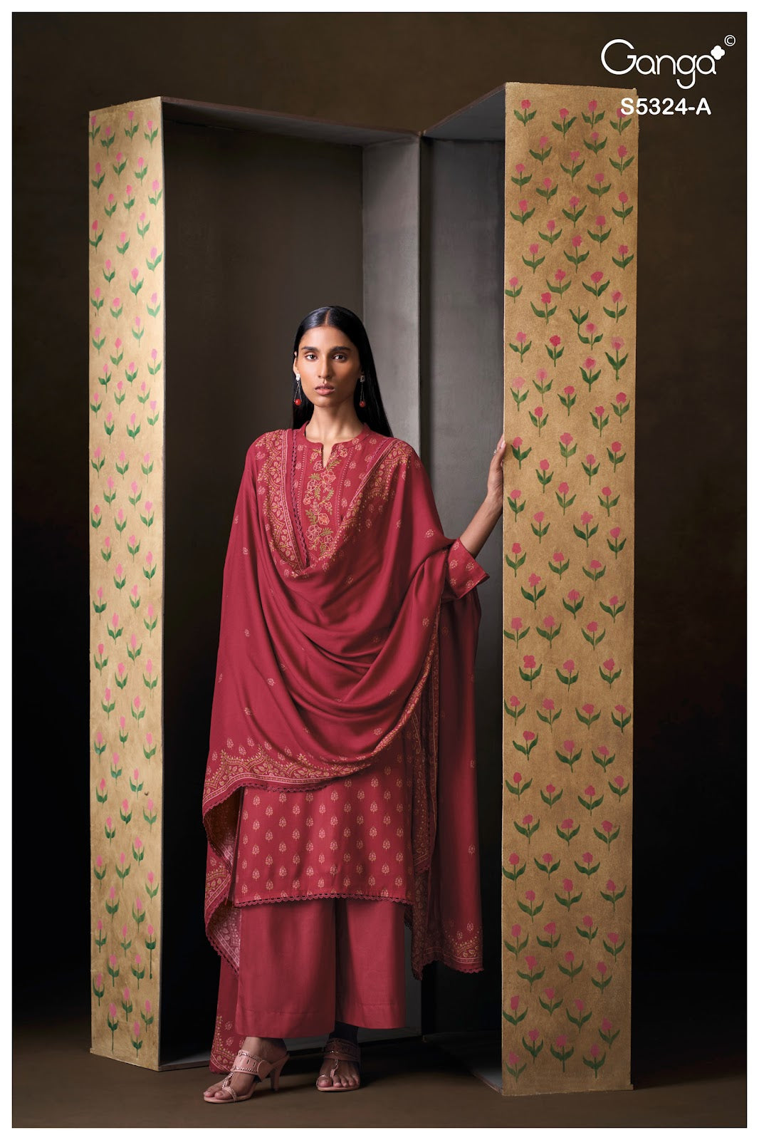 Katerina S5324 Ganga Wool Pashmina Suits Exporter Gujarat