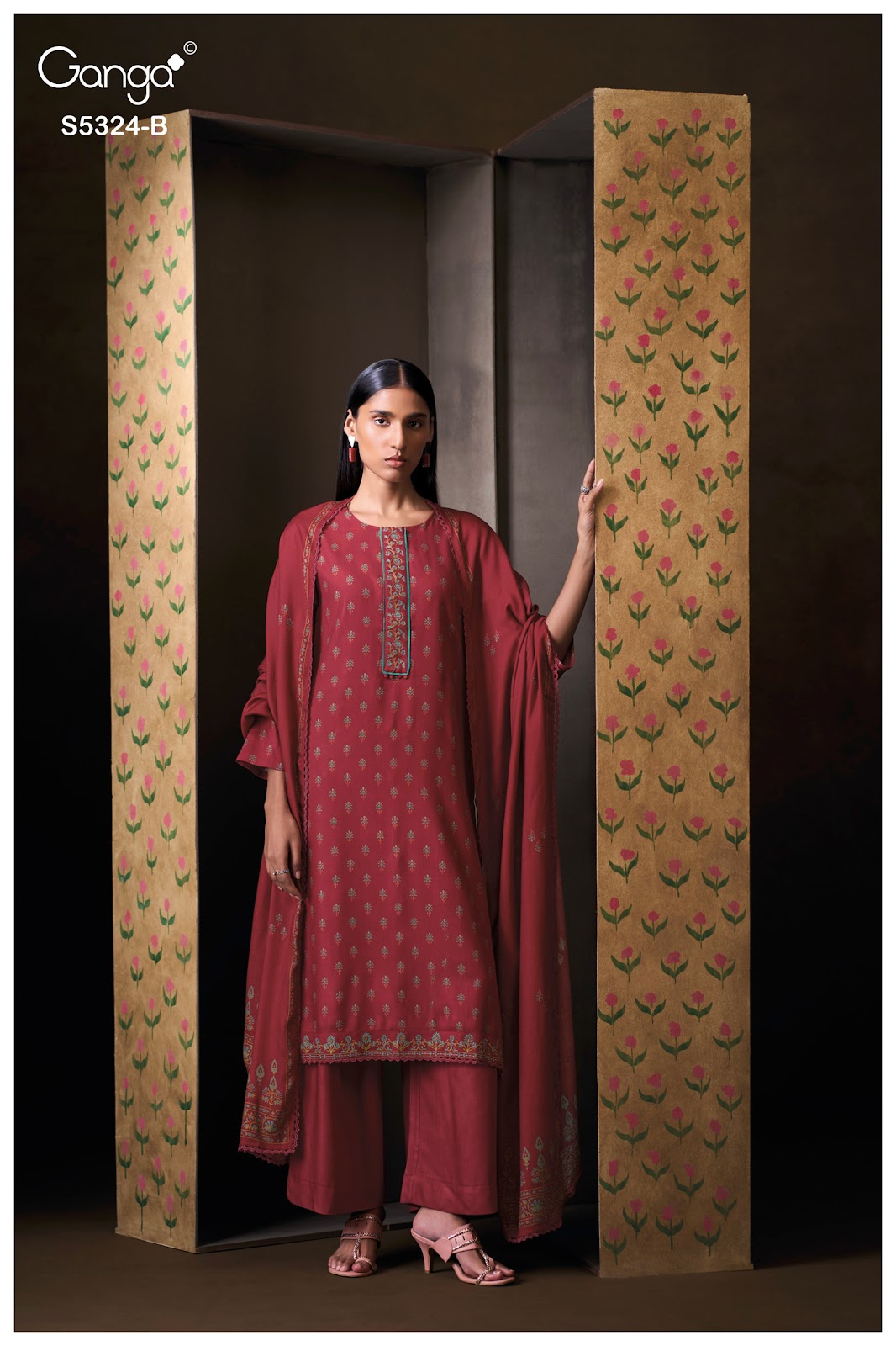 Katerina S5324 Ganga Wool Pashmina Suits Exporter Gujarat