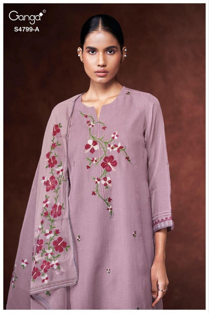 Katerine S4799 Ganga Bemberg Pant Style Suits Exporter India