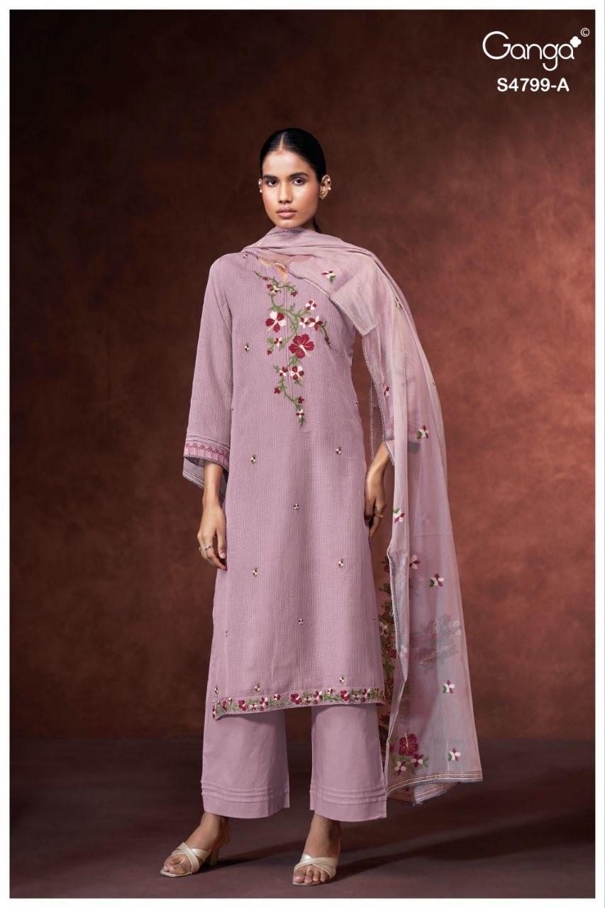 Katerine S4799 Ganga Bemberg Pant Style Suits Exporter India