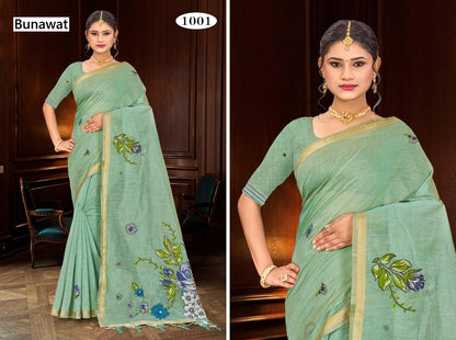 Katha Bunawat Cotton Blend Sarees Supplier India