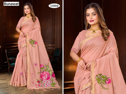 Katha Bunawat Cotton Blend Sarees Supplier India