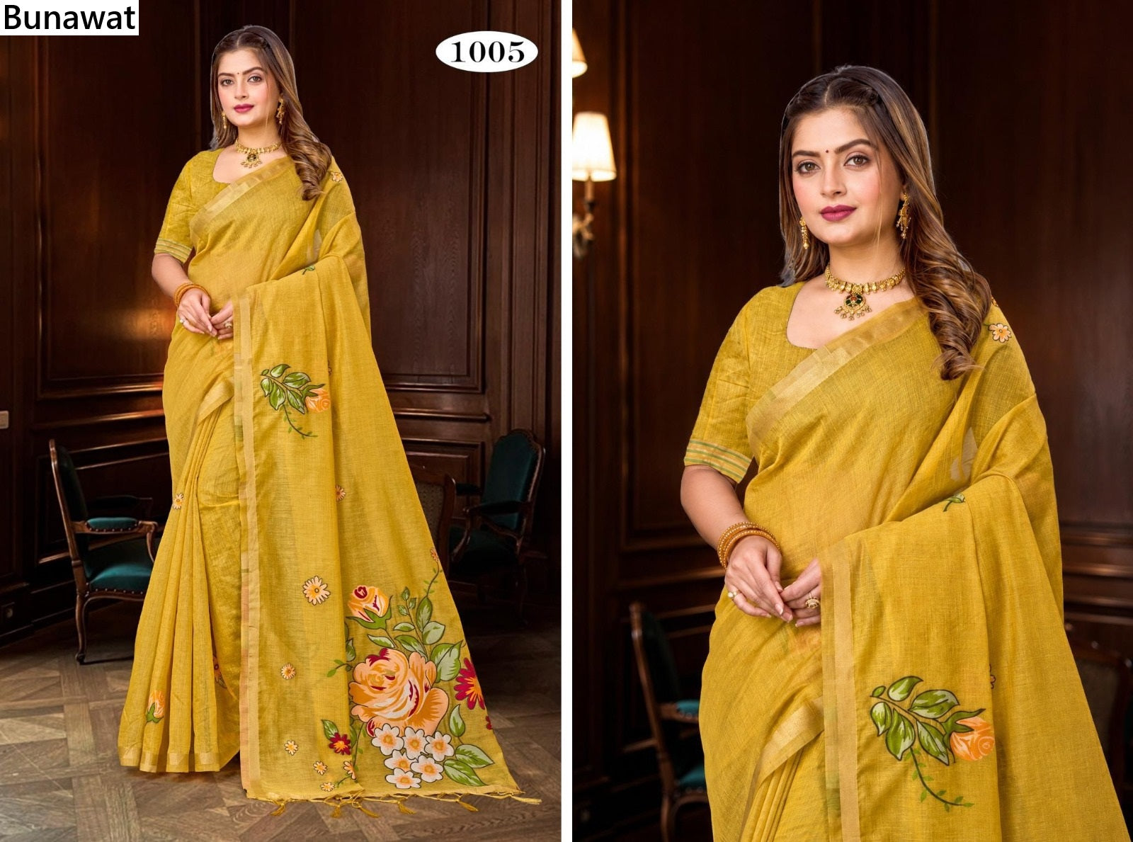 Katha Bunawat Cotton Blend Sarees Supplier India
