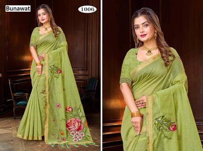 Katha Bunawat Cotton Blend Sarees Supplier India