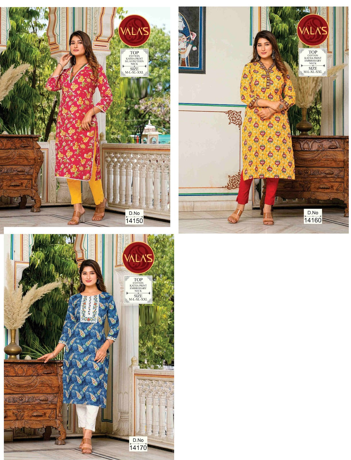 Katha Print-2106 Valas Straight Cut Kurtis Wholesale