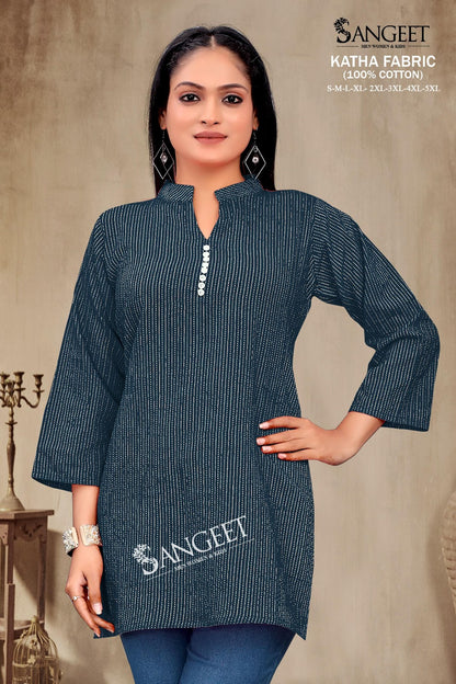 Katha Sangeet Cotton Short Kurtis Wholesaler Gujarat