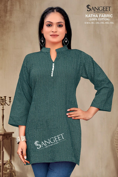 Katha Sangeet Cotton Short Kurtis Wholesaler Gujarat