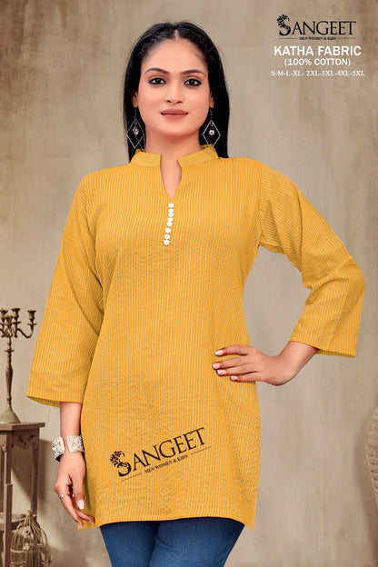 Katha Sangeet Cotton Short Kurtis Wholesaler Gujarat