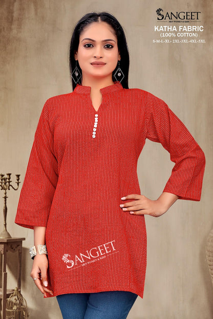 Katha Sangeet Cotton Short Kurtis Wholesaler Gujarat