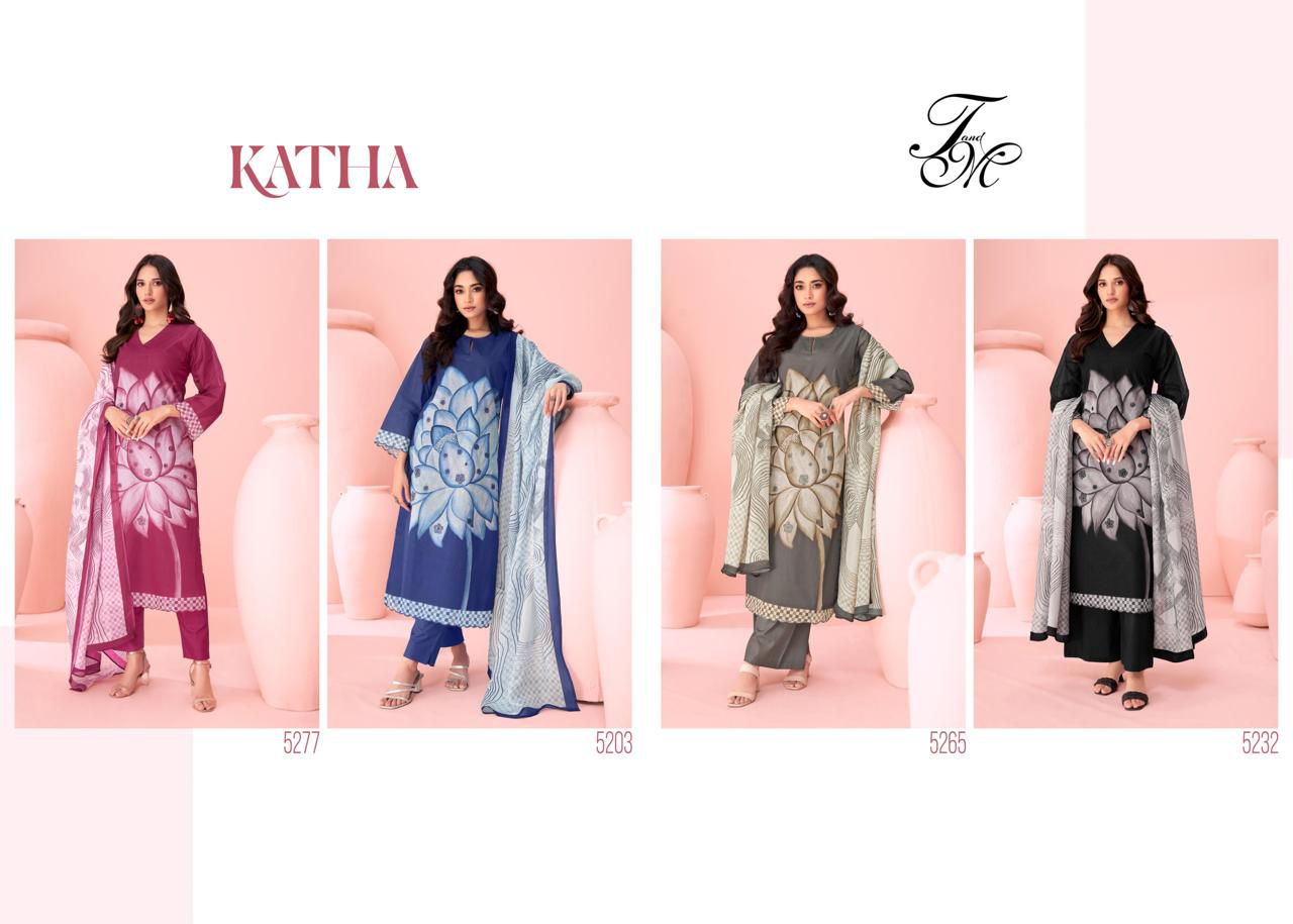 Katha Tm Pure Organdy Plazzo Style Suits Wholesale Rate