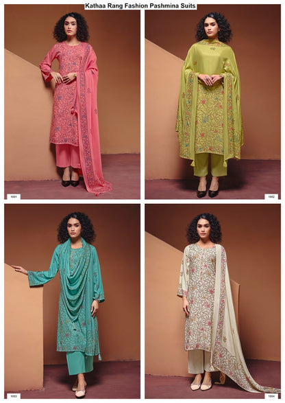 Kathaa Rang Fashion Pashmina Suits Supplier Ahmedabad