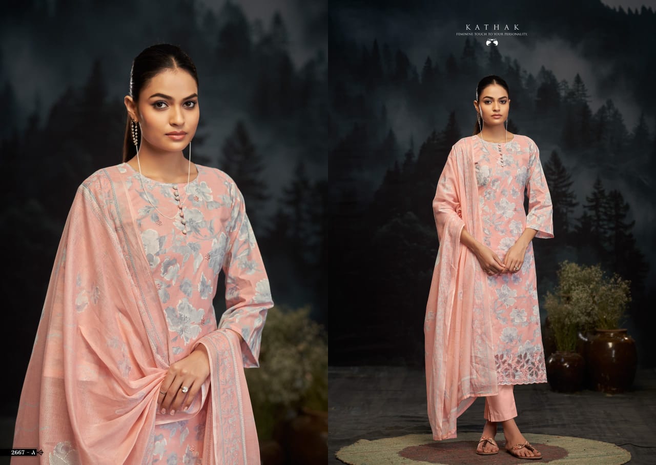 Kathak 2667 Sargam Prints Cambric Print Pant Style Suits Wholesale Rate