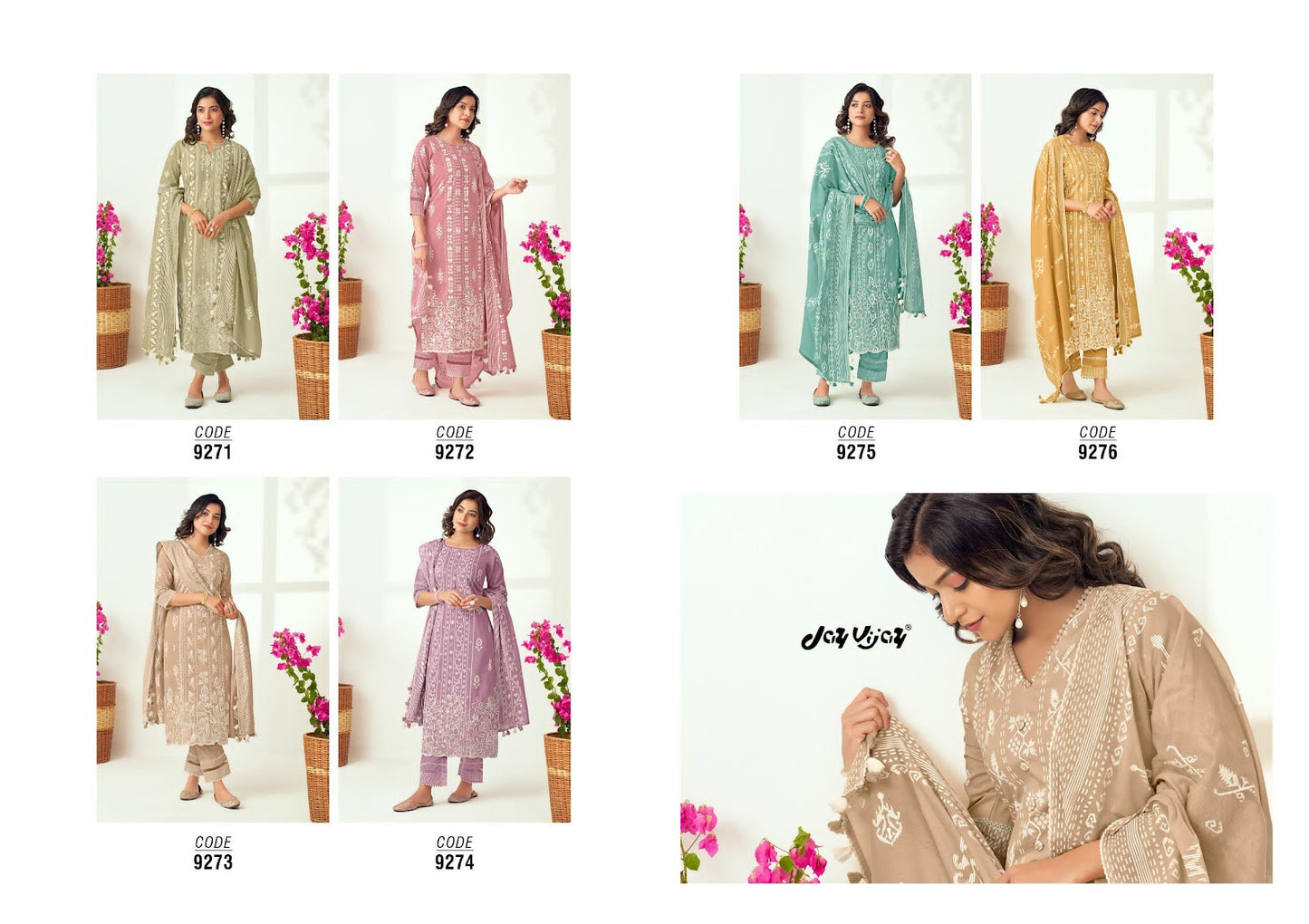 Kathak Vol 2 Jay Vijay Pure Cotton Pant Style Suits Exporter Gujarat