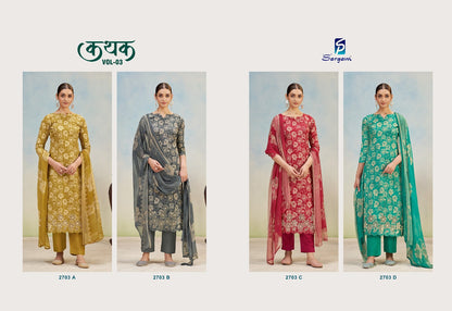 Kathak Vol 3 Sargam Prints Cambric Pant Style Suits Exporter Gujarat