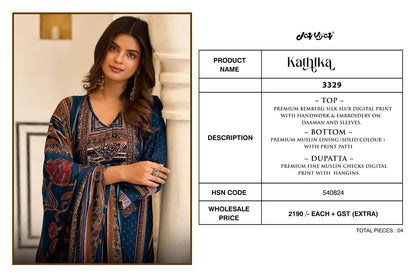 Kathika 3329 Jay Vijay Bemberg Silk Pant Style Suits Exporter Gujarat