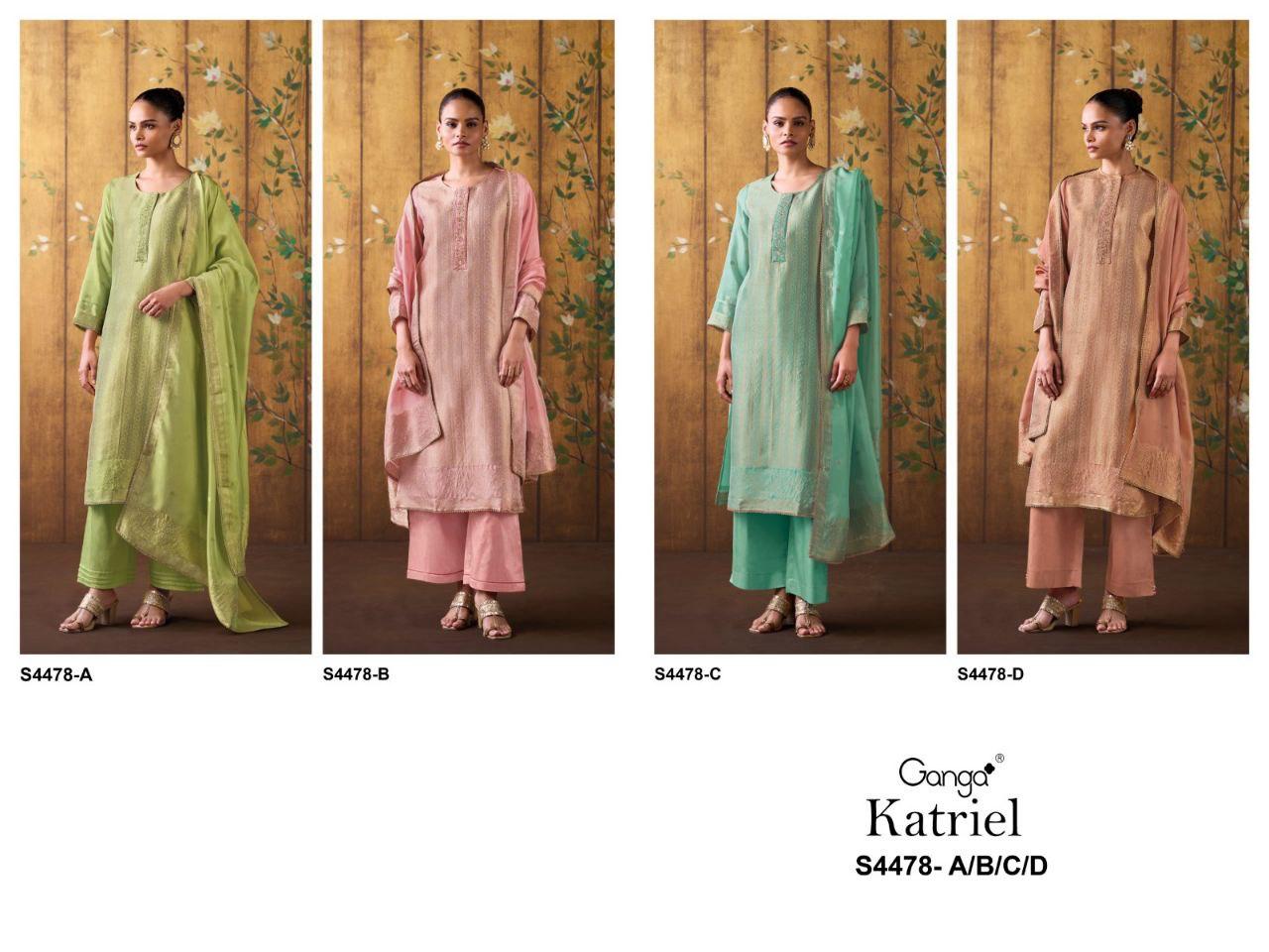 Katriel 4478 Ganga Viscose Pant Style Suits Wholesaler India