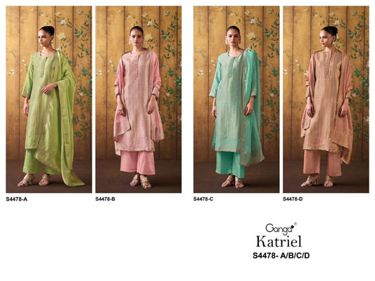 Katriel 4478 Ganga Viscose Pant Style Suits Wholesaler India