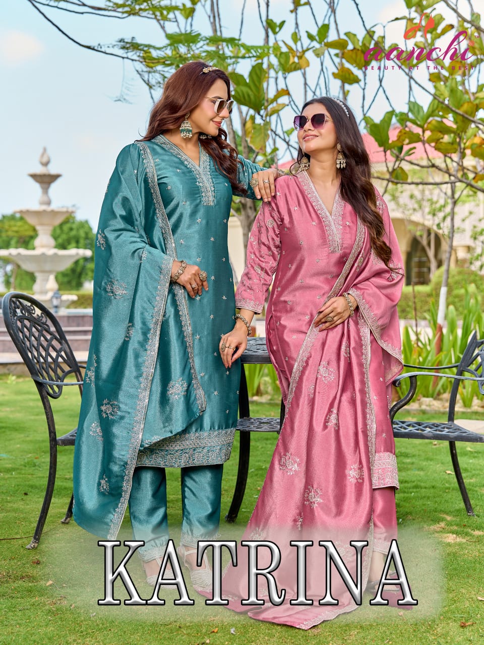 Katrina Aanchi Crystal Silk Readymade Pant Style Suits Manufacturer Gujarat