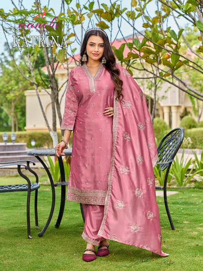 Katrina Aanchi Crystal Silk Readymade Pant Style Suits Manufacturer Gujarat